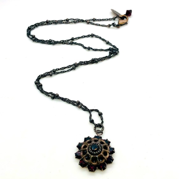 Vintage LIZ PALACIOS Garnet Necklace 🥀 - Picture 3 of 17